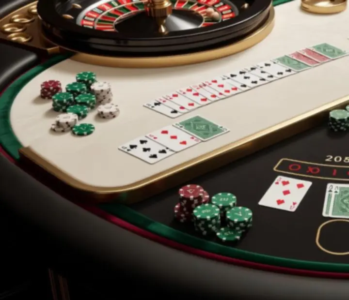 Pókerasztal, rulettasztal és blackjack asztal elegáns privát rendezvényen